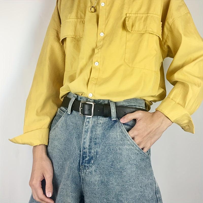 PU Leather Pin Buckle Belt Men's Pants Belt For Jeans