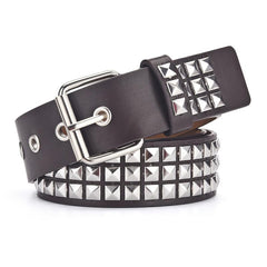 Punk Hip hop Square Bead Rivet Belt Unisex Street Pyramid Pin Buckle Belt