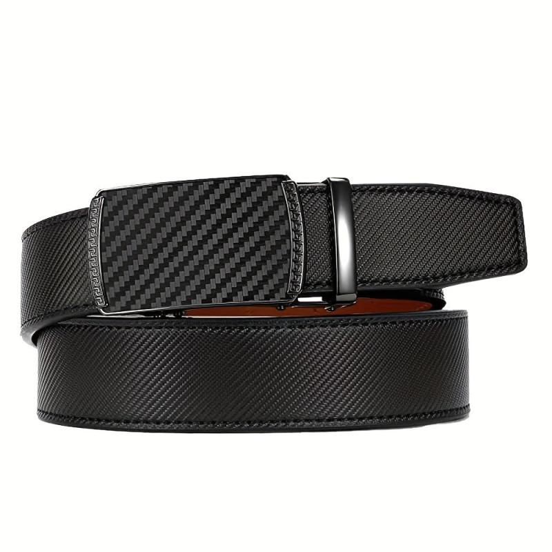 Men's Leather Belt with Auto Buckle for Wedding