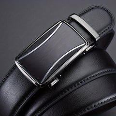 Men's Leather Belt Automatic Buckle Business Suit Waist Strap High Belt