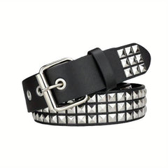 Men's Four Square Pyramid Rivet Punk Belt