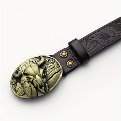 Hardware Embossed Leather Belt Retro Casual Belt For Men
