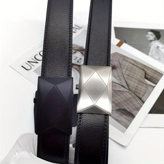 Men's Leather Belt Automatic Buckle Business Suit Waist Strap