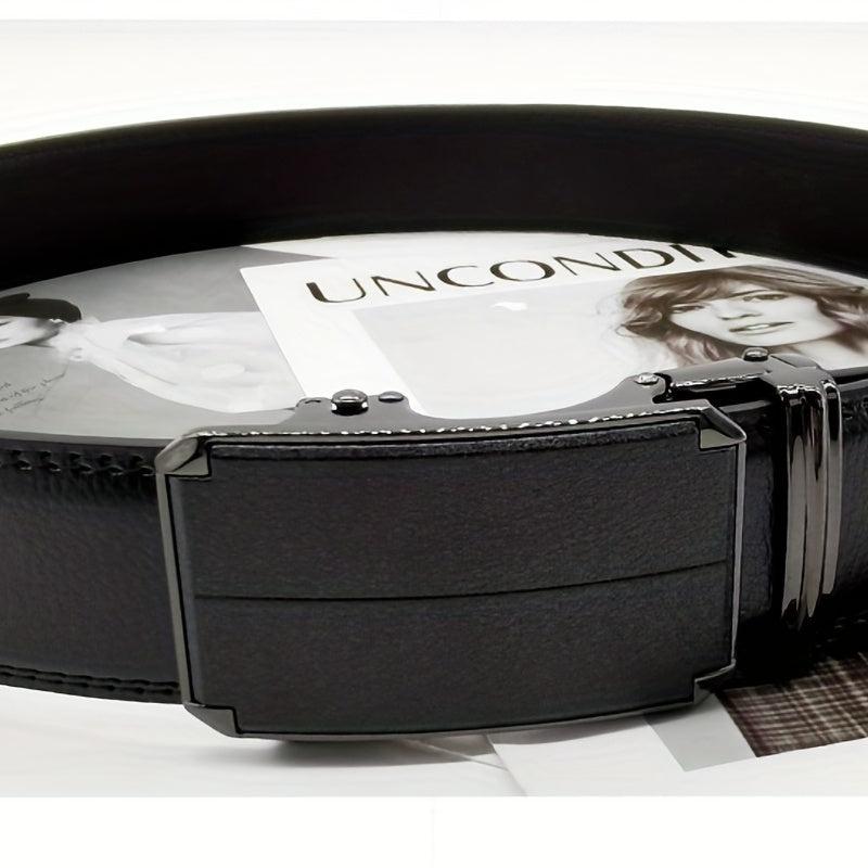 ZDC X12 Men's Leather Belt Automatic Buckle Casual Belt C Step Line 14 Pattern