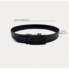 Men's Leather Belt Automatic Buckle Business Suit Waist Strap