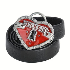 Heart Lock Keyhole TAKEN Metal Belt Buckle Couple Chars Western Cowboy Accessory