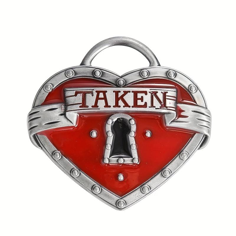 Heart Lock Keyhole TAKEN Metal Belt Buckle Couple Chars Western Cowboy Accessory