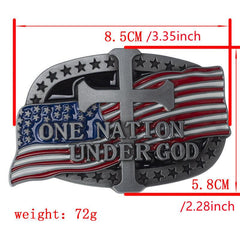 Alloy Flag Cross Letter Belt Buckle Western Cowboy Novelty Buckle