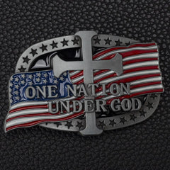 Alloy Flag Cross Letter Belt Buckle Western Cowboy Novelty Buckle