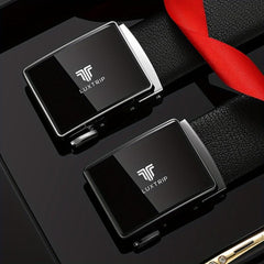 Men's Leather Automatic Buckle Business Belt