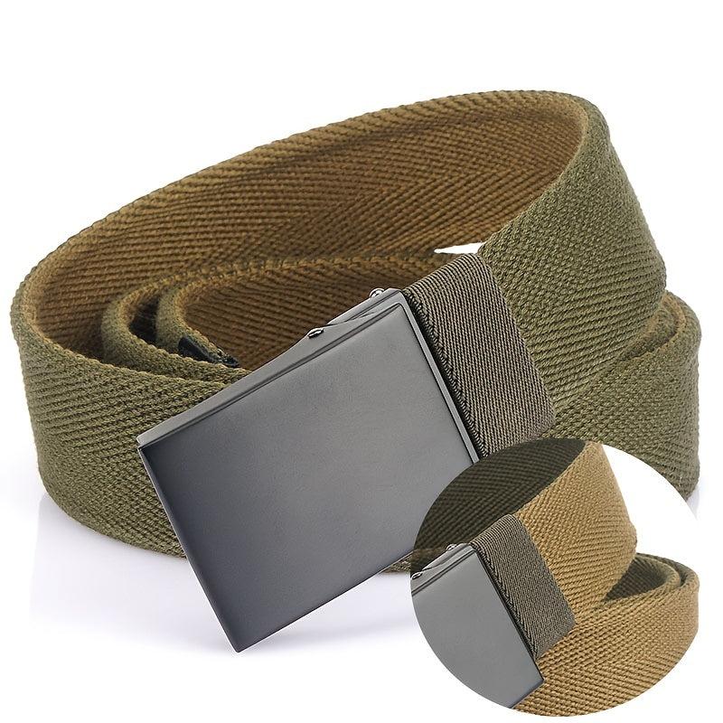 Double sided Canvas Belt Young Men's Buckle Belt