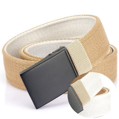 Double sided Canvas Belt Young Men's Buckle Belt
