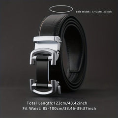Men's Casual PU Leather Belt Automatic Buckle Belt
