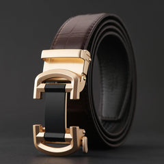 Men's Casual PU Leather Belt Automatic Buckle Belt
