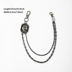 Men's Retro Pentagram Waist Chain Metal Punk Rock Double Chain Ring Pants Chain