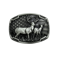 Zinc Alloy Elk Belt Buckle Western Cowboy Style Retro Casual Unisex