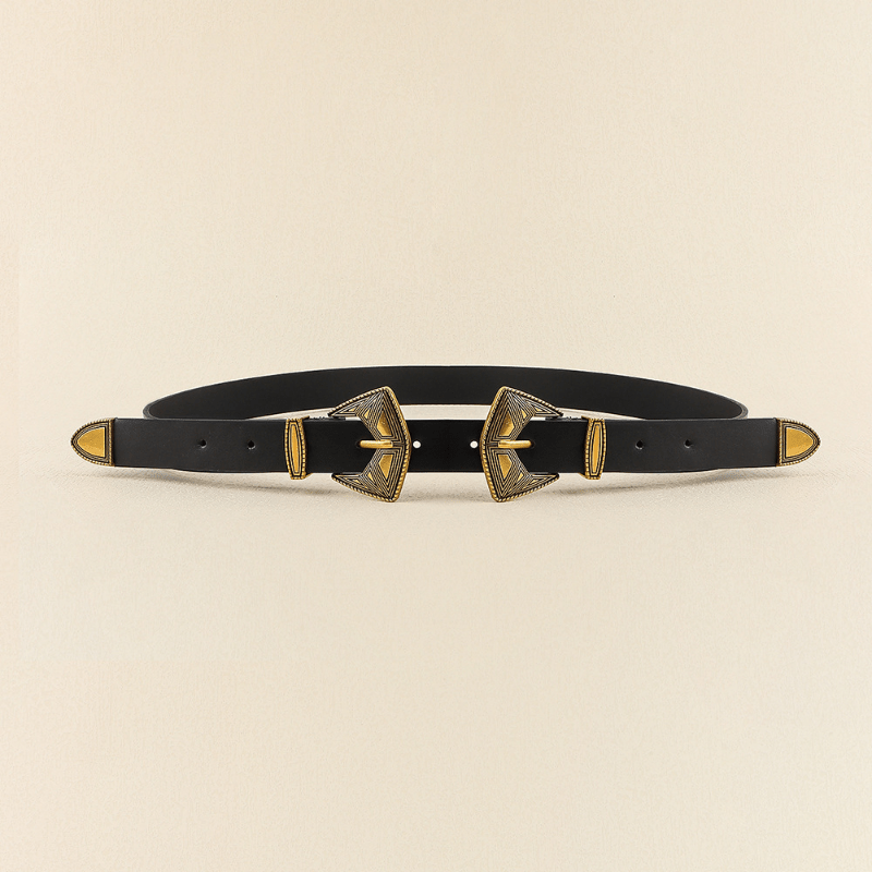 Women Men Retro Belt Punk 2 Personalized Wide PU Leather