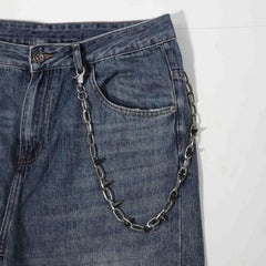 Men's Spiked Iron Chain Pants Chain