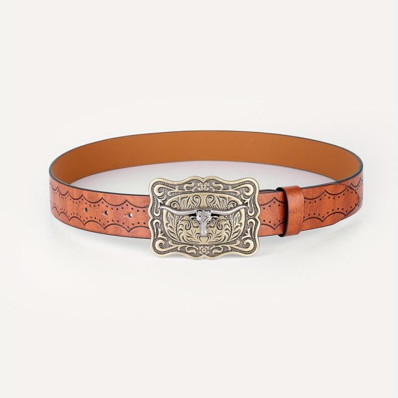 Embossed Leather Belt Casual Business Belt For Men