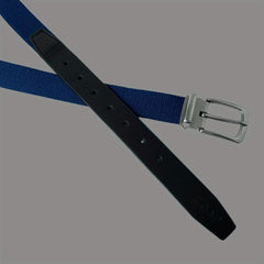 Youth Casual Woven Canvas Leather Belt for Men
