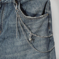 Men's Lightning Necklace Pants Chain with Beads