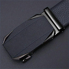 Men's Leather Belt Automatic Buckle Business Waist Strap