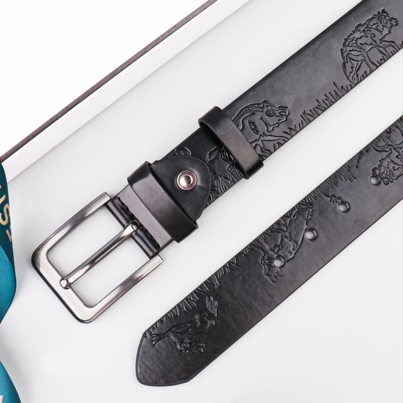 Forest Kingdom Animal Pattern Men's Casual PU Leather Belt