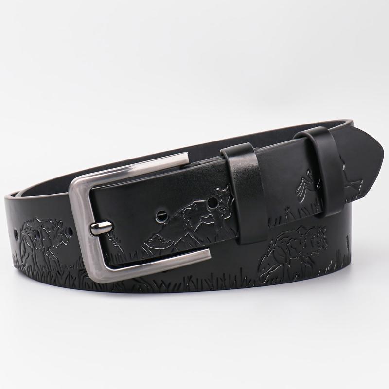 Forest Kingdom Animal Pattern Men's Casual PU Leather Belt
