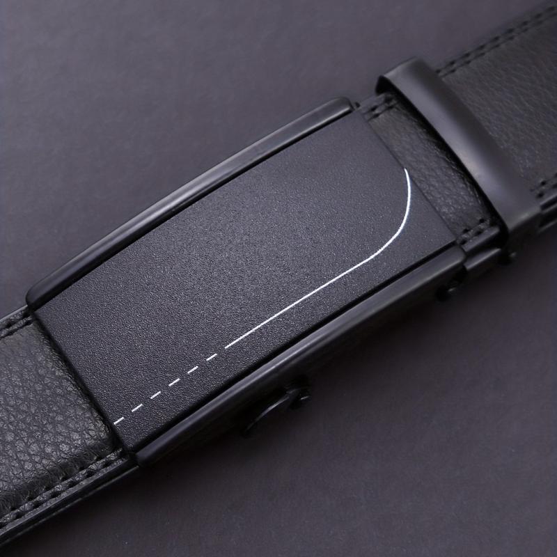 Men's Leather Belt Automatic Buckle Business Casual Light Board Belt