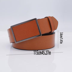Antique Smooth Buckle Belt Business Casual Vintage Leather Belt
