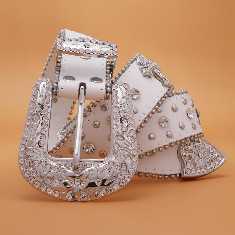 Faux Diamond Cross Banquet Party Belt Hip Hop Punk Men