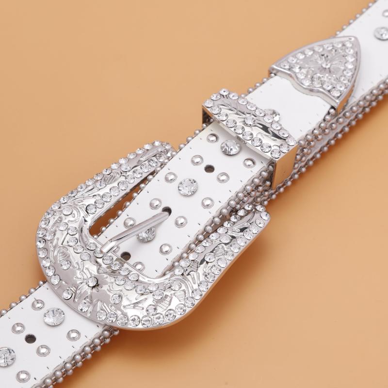 Faux Diamond Cross Banquet Party Belt Hip Hop Punk Men