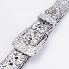 Men's Faux Diamond Leather Belt for Jeans Trousers