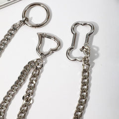 Casual Men's Bone Love Pants Chain Belt Accessory