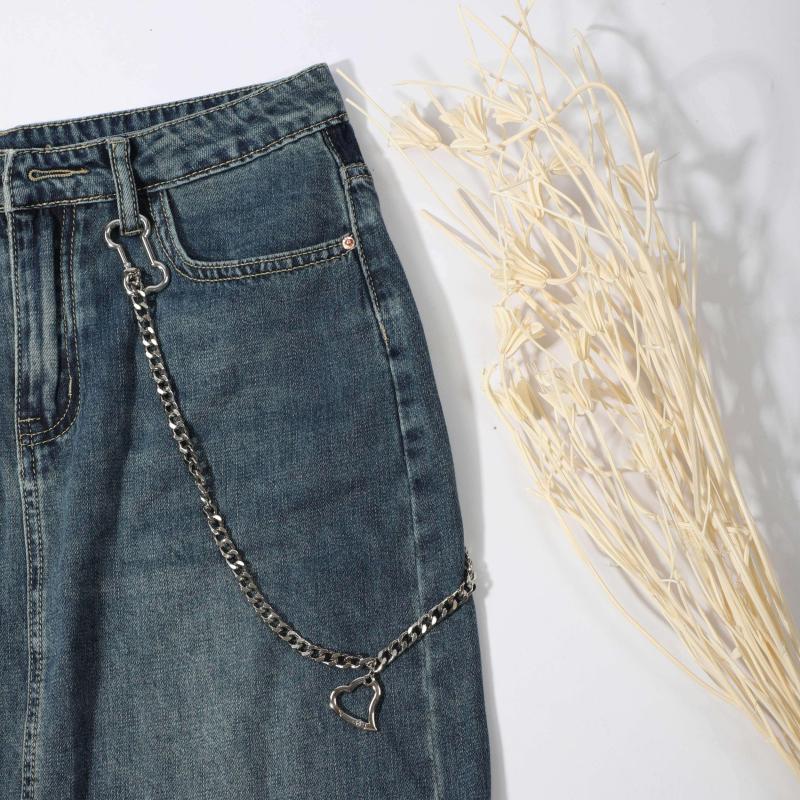 Casual Men's Bone Love Pants Chain Belt Accessory