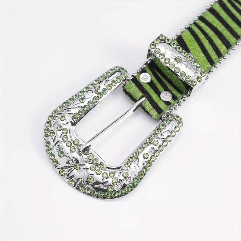 Rhinestone Flower Unisex Belt Jeans Artificial Diamond Belt