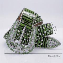 Rhinestone Flower Unisex Belt Jeans Artificial Diamond Belt