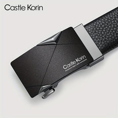 Men's Leather Automatic Buckle Belt 47.24in x 1.37in