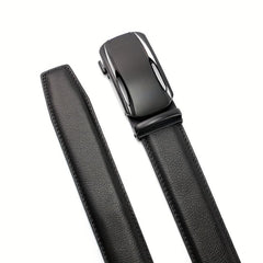 Men's Leather Ratchet Buckle Slide Belt For Dress Casual