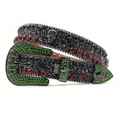 Skull Cowboy Y2K Leather Belt Rhinestone Pin Buckle Outdoor Gothic Hip Hop