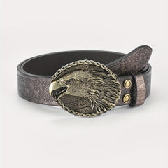 Men's Eagle Belt PU Leather Floral Belt Casual Jeans Western Cowboy Waist Strap
