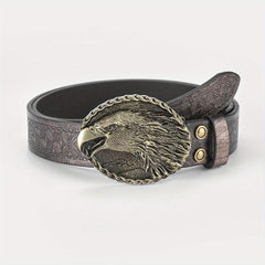 Men's Eagle Belt PU Leather Floral Belt Casual Jeans Western Cowboy Waist Strap