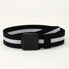 Men's Casual Nylon Leather Belt with Automatic Buckle