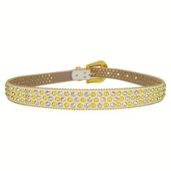 Rhinestone Leather Belt Western Cowboy Belt for Jeans Dress