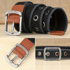 Men's Canvas Belt Pin Buckle Belt Canvas Waistband Outdoor Casual Jeans Belt