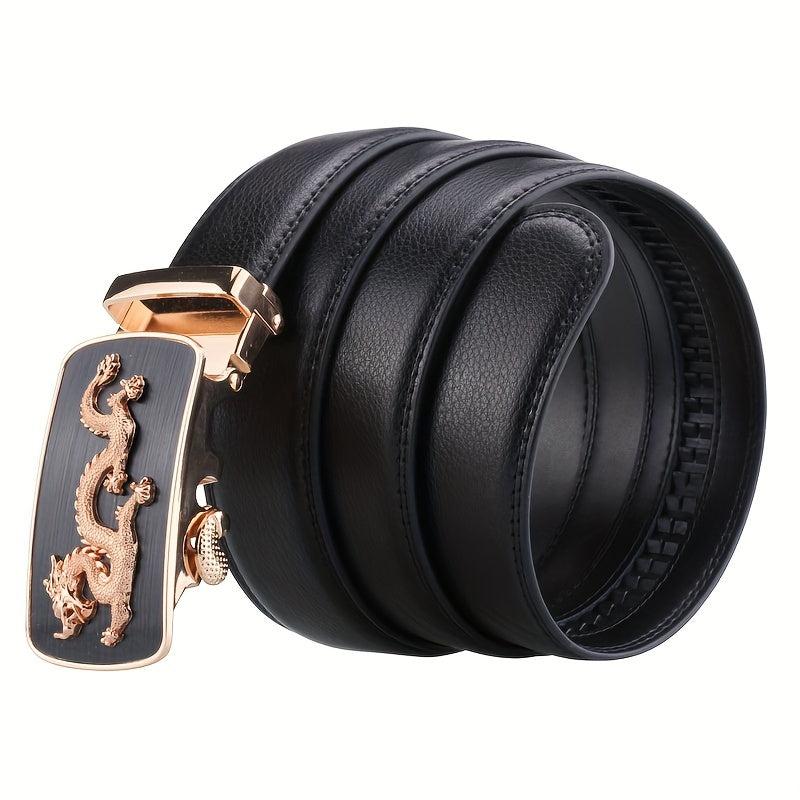 Chinese Style Men's Business Casual Belt with Dragon Buckle