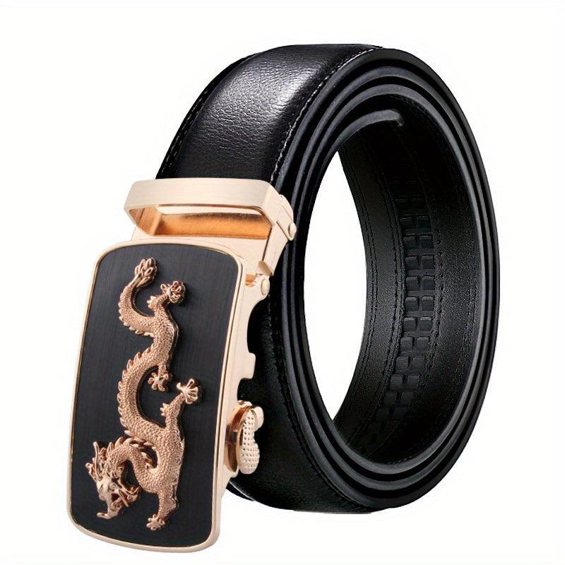 Chinese Style Men's Business Casual Belt with Dragon Buckle