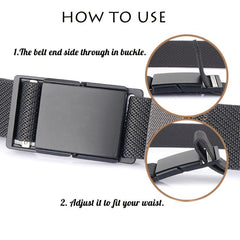 Men's Metal Magnetic Buckle Elastic Belt 3 Wide