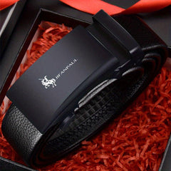 Men's PU Leather Automatic Buckle Belt No Buckle