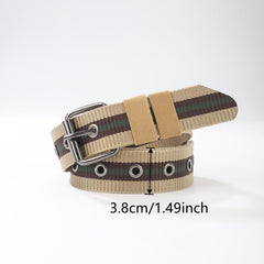Men's Canvas Belt Pin Buckle Belt Outdoor Casual Jeans Belt